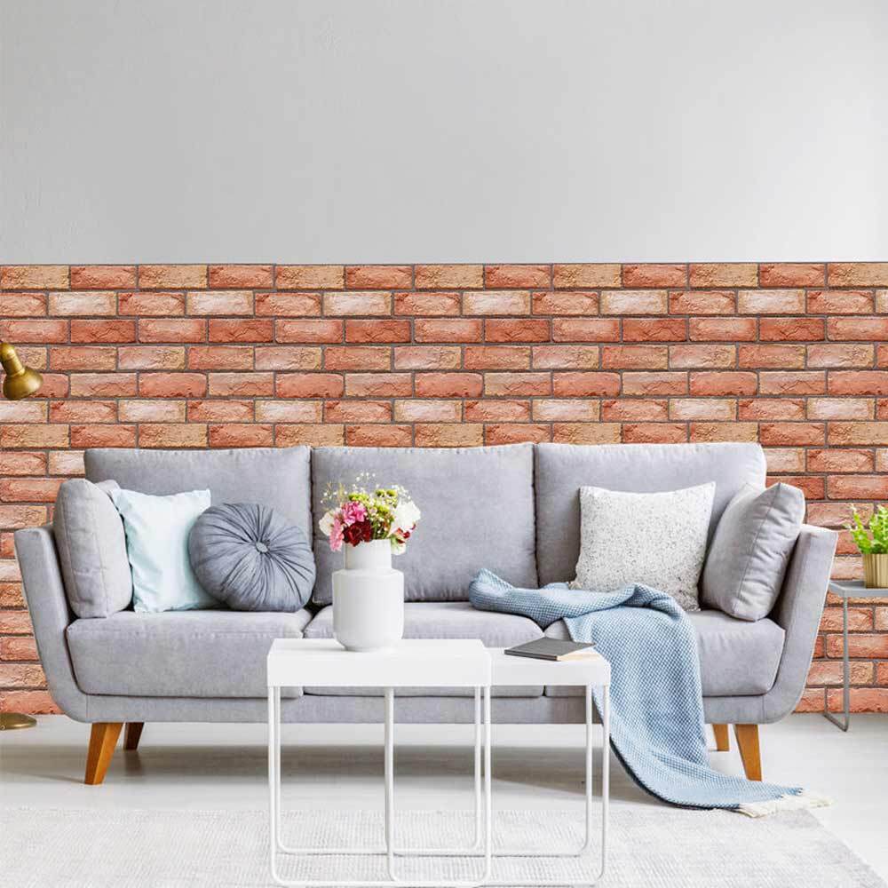 Self-Adhesive 3D Brick Wallpaper – Pack of 10